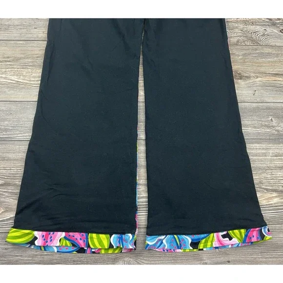 Nilla Shields Pants Floral Print Cotton Psychedelic Hippie Boho 70's Vibe ~LARGE - Picture 7 of 12